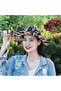 Multifunctional Floral Bamboo Fan Foldable Hat Travel Beach Sun Hat For Women