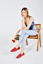 Bruna Women's Red Suede Genuine Leather Loafer Shoes - 5