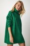 Women's Green Turtleneck Long Knitwear Sweater MX00107 - 3