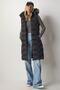 Women's Black Hooded Long Puffer Vest DD01246 - 5