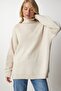 Women's Beige Turtleneck Oversize Knitwear Sweatshirt BV00084 - 5