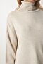 Women's Beige Turtleneck Oversize Knitwear Sweatshirt BV00084 - 6