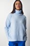 Women's Baby Blue Turtleneck Knitwear Sweater MX00128 - 3
