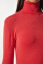 Women's Orange Turtleneck Ribbed Knitwear Sweater bv00087 - 4