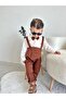 Brick Cotton Harem Salopet Classic Long Sleeve Shirt with Bow Tie - 2
