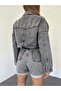 Women's Zippered Chest Pocket Crop Jacket Casual Cut - 5