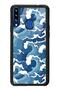 Glossy Phone Case for Samsung A20S Blue Wave Design
