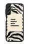 Glossy Phone Case for Samsung A04S Zebra Motto Design