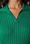 Women's Green Polo Neck Ribbed Knitwear Sweater BV00011 - 4