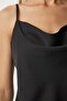 Women's Black Strappy Satin Surface Stylish Blouse FN03083 - 4