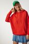 Women's Orange Hooded Hooded Basic Sweatshirt SM00153 - 2