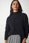 Woman's Black Stand Collar Bearded Knit Sweater MX00131 - 5