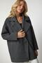 Women's Dark Gray Wool Effect Oversize Cashmere Coat TO00077 - 4