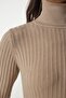 Women's Mink Turtleneck Ribbed Basic Sweater bv00095 - 5