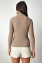 Women's Mink Turtleneck Ribbed Basic Sweater bv00095 - 6