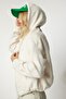 Women's Cream Hooded Zippered Fleece Sweatshirt MC00216