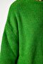Women's Light Green Oversize Long Basic Knitwear Sweater BV00099 - 5