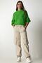 Women's Light Green Balloon Sleeve Basic Knitwear Sweatshirt BV00098 - 4