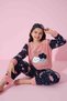 Girl, Teenager and Child Cloud Patterned Long Sleeve Fleece Plush Fabric Winter Warm Pajama Set