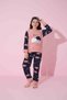 Girl, Teenager and Child Cloud Patterned Long Sleeve Fleece Plush Fabric Winter Warm Pajama Set - 2