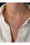 Silver Magnet Flower Heart Model Stainless Steel Necklace (Couple Model) - 2