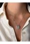 Silver Magnet Flower Heart Model Stainless Steel Necklace (Couple Model) - 3