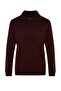 Bordo Slim Fit Yünlü Polo Yaka Düğmeli Smart Triko Kazak TMNAW23KZ00238 - 8