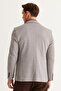 Men's Gray Slim Fit Slim Fit Swallow Collar Patterned Jacket - 5
