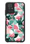 Glossy Phone Case with Xiaomi Redmi 10 Retro Flamingo Wall Paper Design