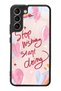 Glossy Phone Case for Samsung S22 Plus Pink Motto Design