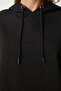 Women's Black Hooded Basic Sweatshirt with Pockets SM00152 - 6