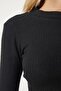 Women's White Black Corded 2-Pack Knitwear Crop Blouse CE00085 - 5