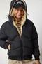 Women's Black Hooded Puffer Jacket VP00006 - 5
