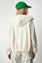 Women's Cream Hooded Zippered Fleece Sweatshirt MC00216 - 6