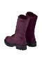 Women's Burgundy Zippered Boots - 6