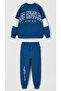 Unisex Contrast Stripe and Text Detailed Kids Tracksuit Set - 2