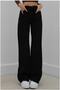 Black High Waist Palazzo Jeans Wide Leg Loose Trousers - 2