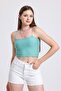 Women's Çağla Green Strappy Crop Blouse