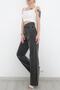 Acatay Smoked Power Lycra Women's Super High Waist Wide Leg Loose Jeans