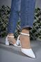 Women's Heeled Shoes00123801 White Skin - 3