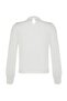 Ekru Dik Yaka Regular Fit Gipe Detaylı Esnek Örme Bluz TWOAW24BZ00022 - 8