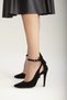 Wizard Bow Detail Black Suede Black Suede 10 cm Women's Stiletto Heeled Shoes - 2