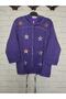 Hooded sparkle, star print, six laces, three quarter sleeve sports jacket/cardigan - 4