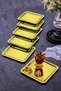 6-Piece Gold Luxury Square Stainless Steel Coffee Tea Catering and Presentation Tray Gold Color 21x21cm