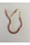 Steel Gold Pink Stone Baguette Waterway Sparkling Bracelet -Does Not Tarnish- - 5