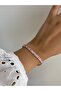 Steel Gold Pink Stone Baguette Waterway Sparkling Bracelet -Does Not Tarnish- - 6