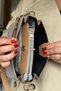 Medium Size Classic Sports Model 2-Strap Women's Shoulder Bag 4059 Gray Combination - 5