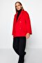 Red Oversize Wide Cut Stamp Coat TWOAW24KB00132 - 2