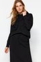 Black Hooded Sweater Skirted Knitwear Top-Bottom Set Twoaw24Au00091 - 2
