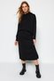 Black Hooded Sweater Skirted Knitwear Top-Bottom Set Twoaw24Au00091 - 3